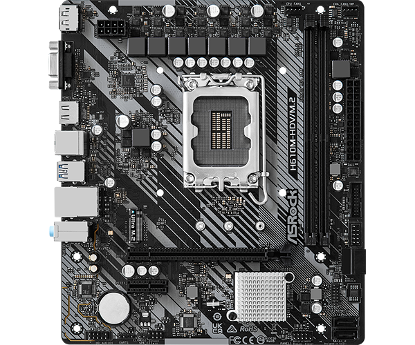 ASROCK H610M-HDV/M.2 R2.0 / TARJETA MADRE LGA 1700 / 2X DDR4 DIMMS 3200MHZ / X1 PCIE 4.0 / X1 ULTRA M.2 (PCIE GEN3X4) / X1 HDMI, X1 DP, X1 D-SUB