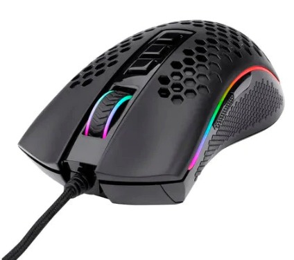 REDRAGON STORM ELITE M988 RGB / MOUSE GAMER RGB / SENSOR 3389 PIXART / 8 BOTONES PROGRAMABLES / 32,000DPI / PESO 85G / COLOR NEGRO