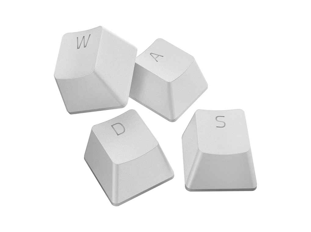 RAZER PBT KEYCAP + COILED CABLE (MERCURY WHITE) / KIT DE 120 TECLAS INGLES / DOUBLESHOT KEYCAP / COMPATIBILIDAD UNIVERSAL / USB-C A USB-A