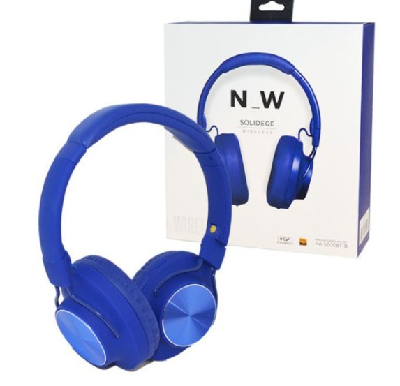 KINGMOX SOLIDEGE HA-SD70BT-B / AUDIFONOS WIRELESS / CABLE 1.5MM / COLOR AZUL INDIGO