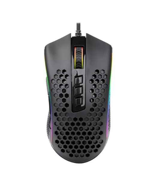 REDRAGON STORM ELITE M988 RGB / MOUSE GAMER RGB / SENSOR 3389 PIXART / 8 BOTONES PROGRAMABLES / 32,000DPI / PESO 85G / COLOR NEGRO