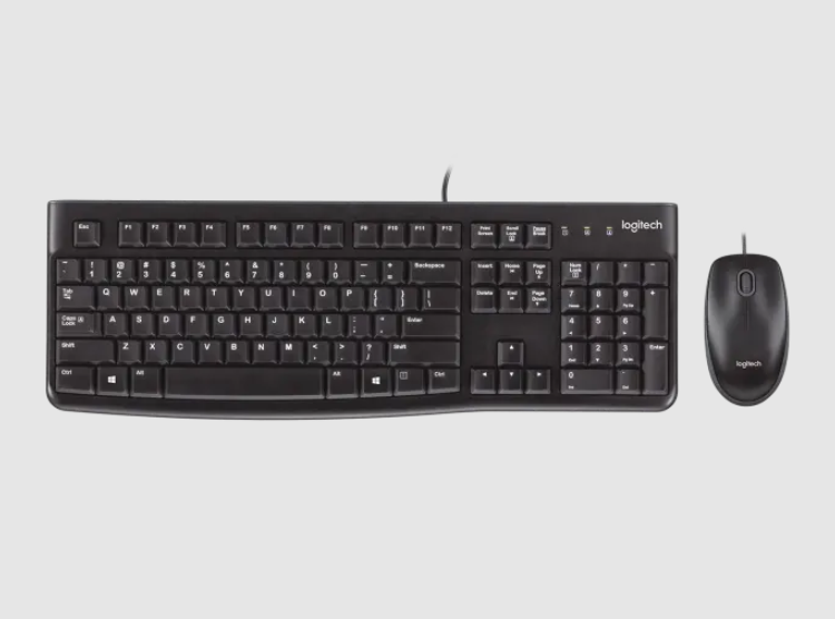 LOGITECH MK120 - TECLADO & RATÓN ÓPTICO / RESISTENTE A SALPICADURAS / INGLES / NEGRO / USB